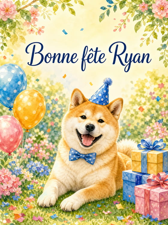 Carte bonne fĂȘte Ryan