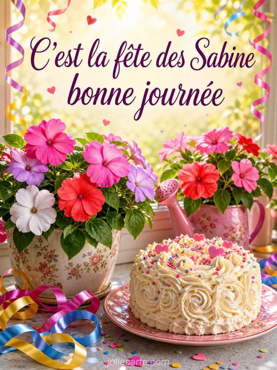 Carte bonne fête Sabine