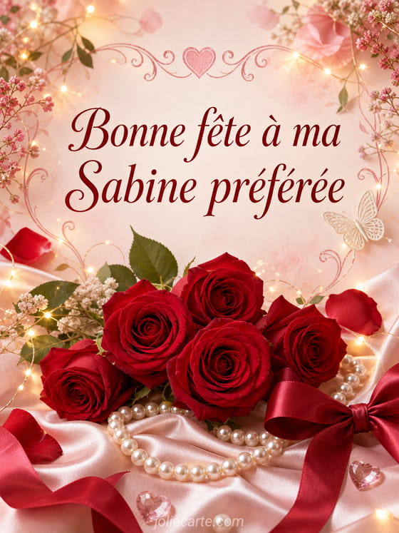 Carte bonne fête Sabine