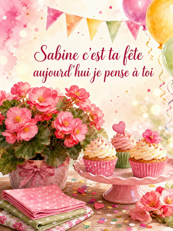 Carte bonne fête Sabine