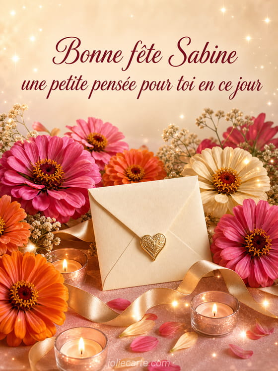 Carte bonne fête Sabine