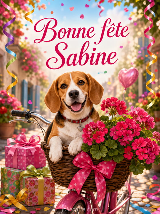Carte bonne fête Sabine