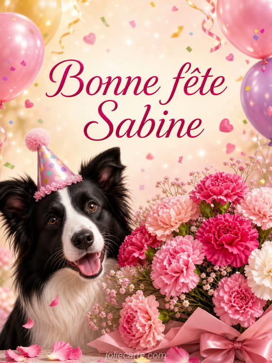 Carte bonne fête Sabine
