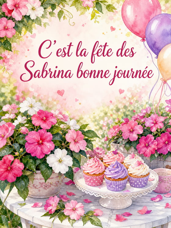 Carte bonne fête Sabrina