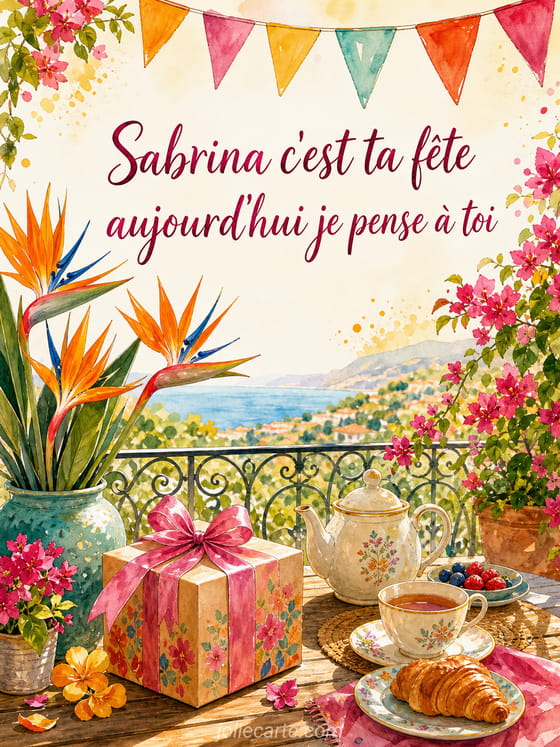 Carte bonne fête Sabrina