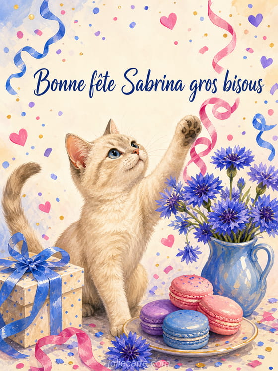 Carte bonne fête Sabrina