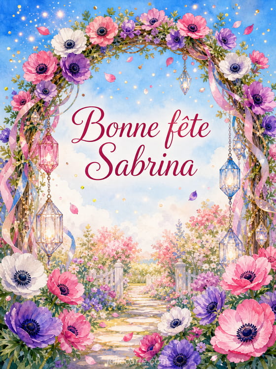 Carte bonne fête Sabrina
