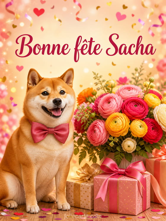 Carte bonne fĂȘte Sacha