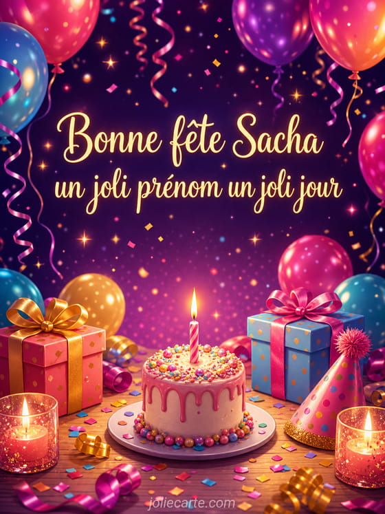 Carte bonne fĂȘte Sacha