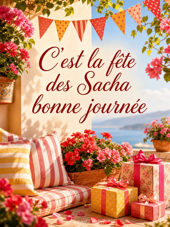 Carte bonne fĂȘte Sacha