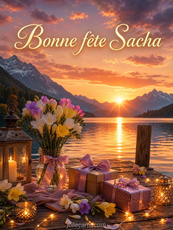 Carte bonne fĂȘte Sacha