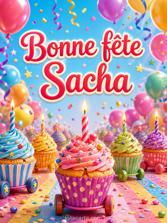 Carte bonne fĂȘte Sacha