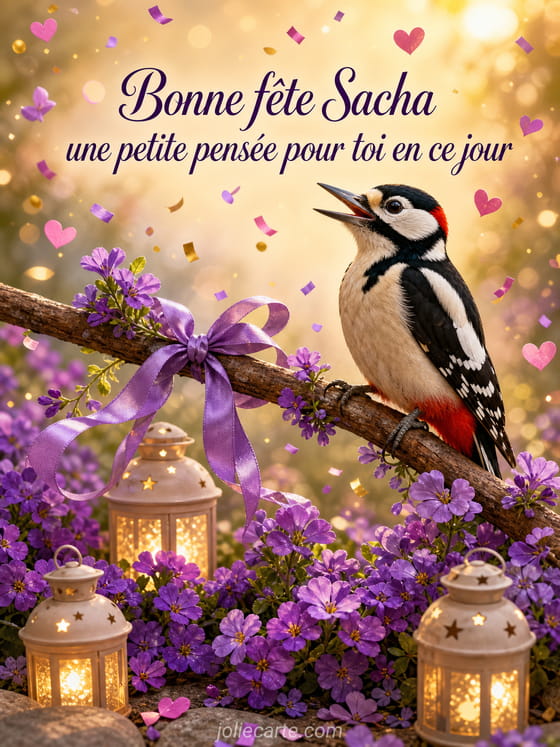 Carte bonne fĂȘte Sacha