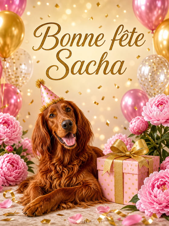 Carte bonne fĂȘte Sacha