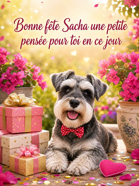 Carte bonne fĂȘte Sacha