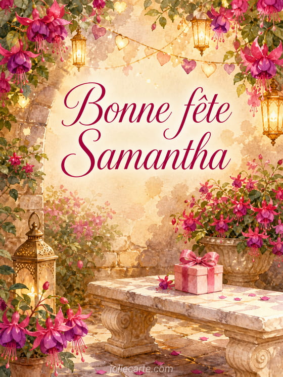 Carte bonne fĂȘte Samantha