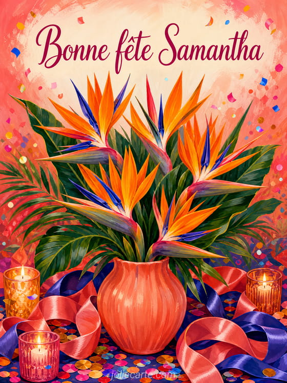 Carte bonne fĂȘte Samantha
