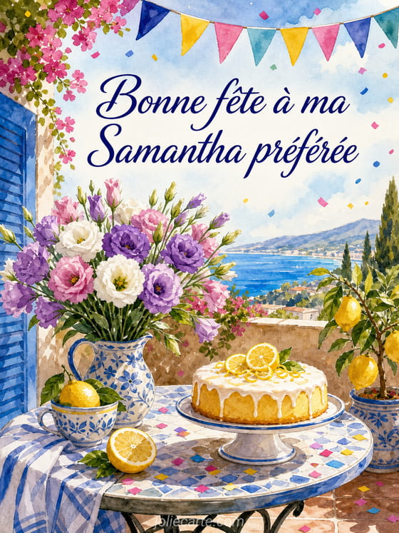 Carte bonne fĂȘte Samantha