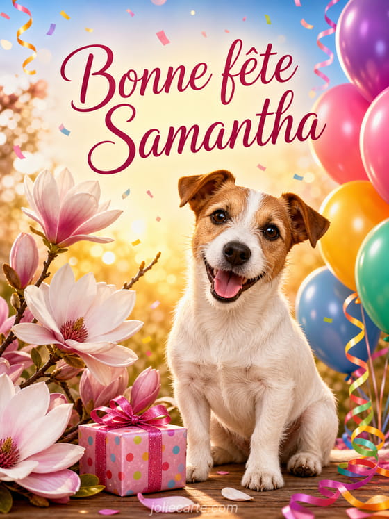 Carte bonne fĂȘte Samantha