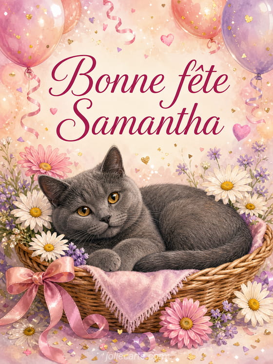Carte bonne fĂȘte Samantha