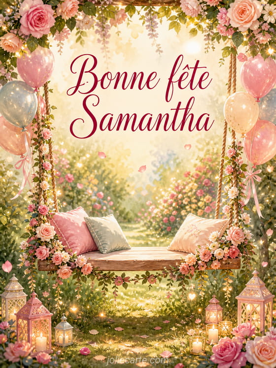 Carte bonne fĂȘte Samantha