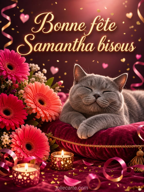 Carte bonne fĂȘte Samantha