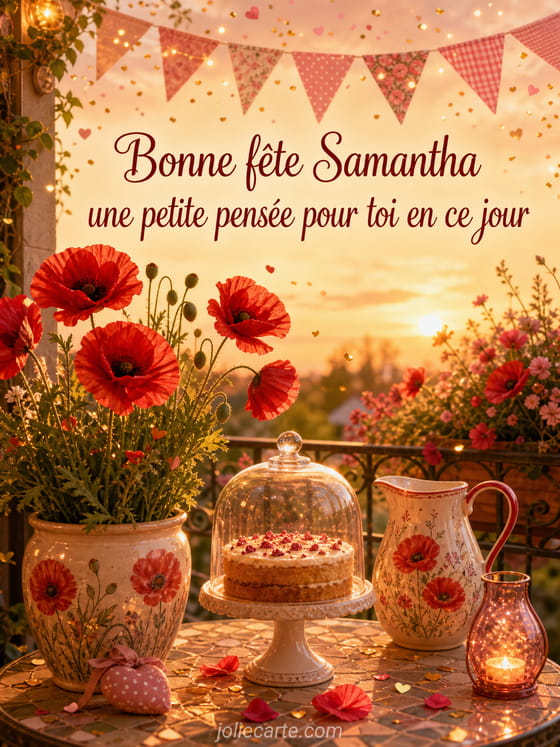 Carte bonne fĂȘte Samantha