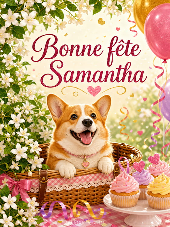 Carte bonne fĂȘte Samantha