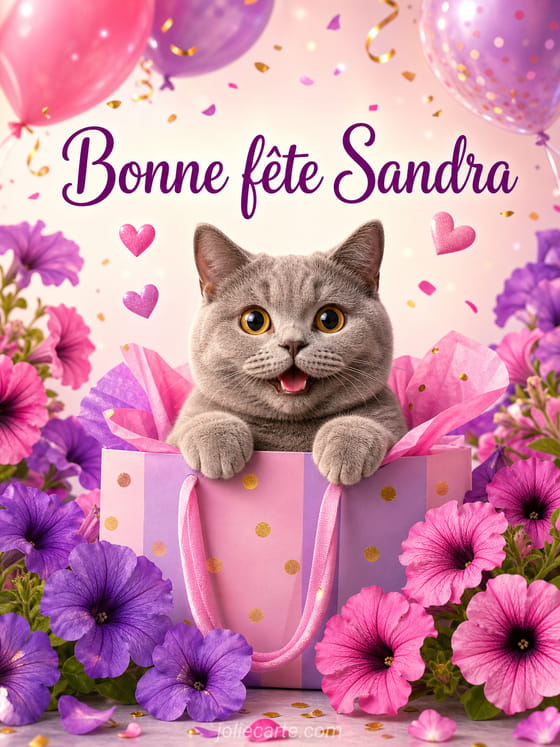 Carte bonne fête Sandra