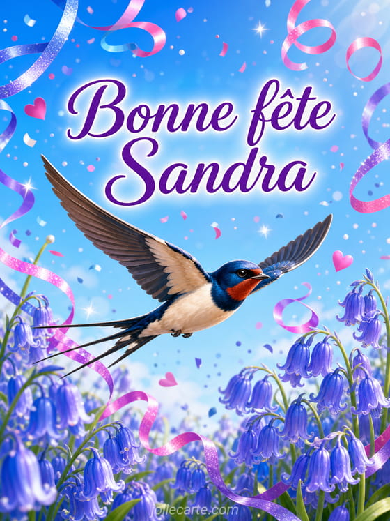 Carte bonne fête Sandra