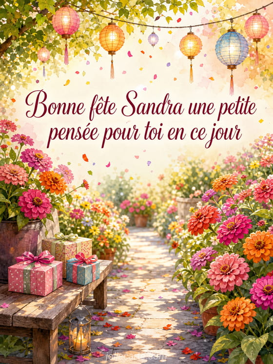 Carte bonne fête Sandra