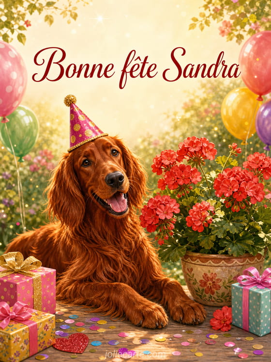 Carte bonne fête Sandra