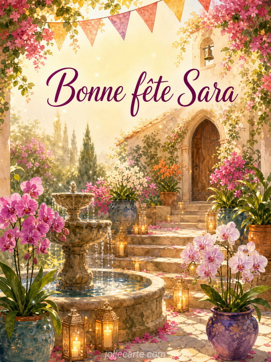 Carte bonne fête Sara
