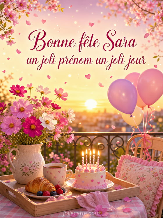 Carte bonne fête Sara