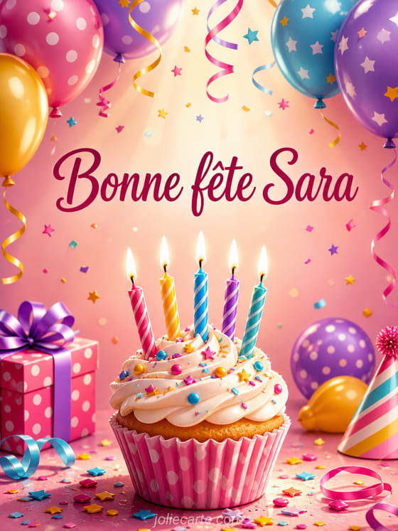 Carte bonne fête Sara