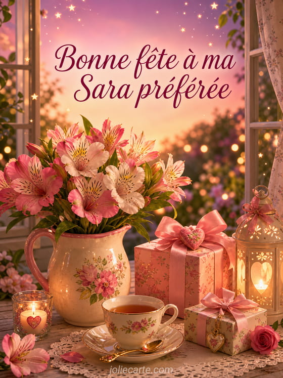 Carte bonne fête Sara