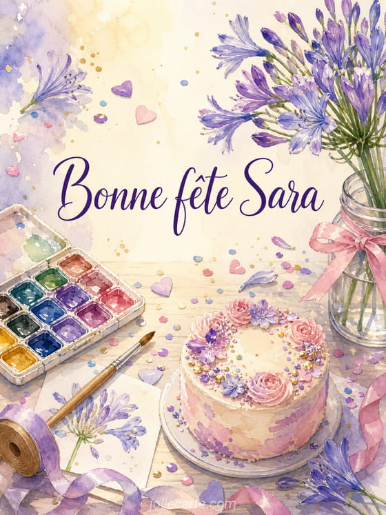Carte bonne fête Sara