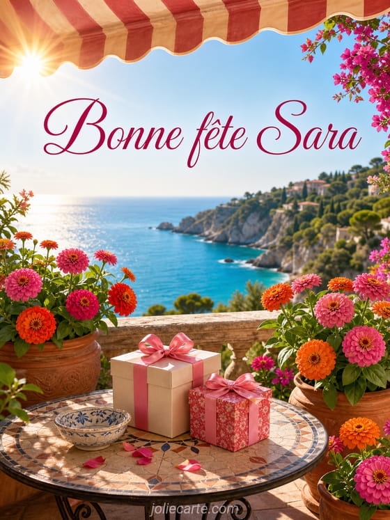 Carte bonne fête Sara