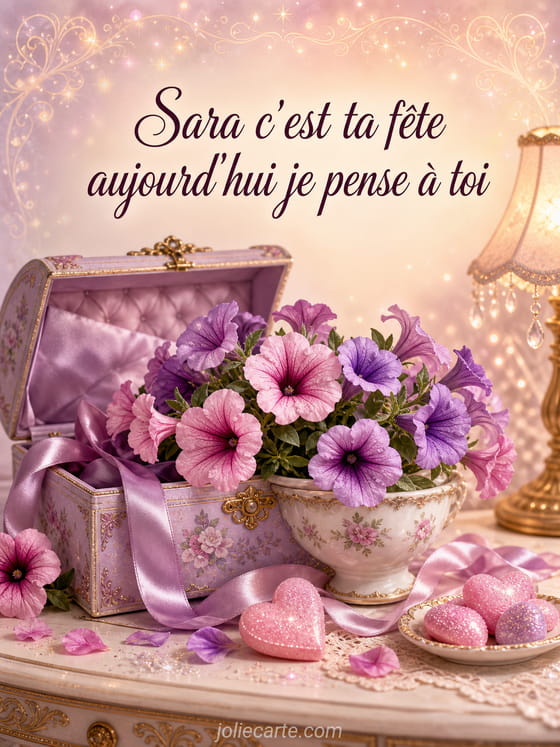 Carte bonne fête Sara