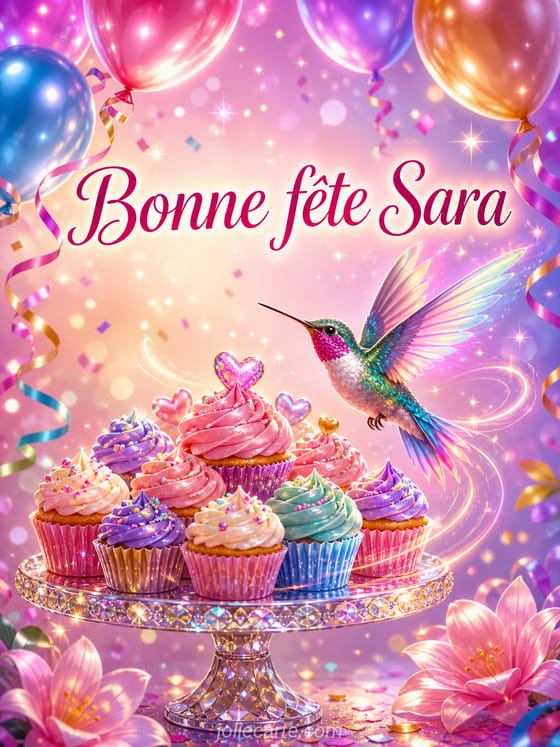 Carte bonne fête Sara