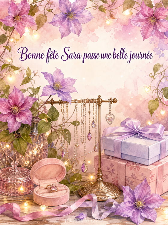 Carte bonne fête Sara