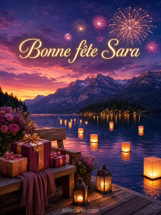 Carte bonne fête Sara