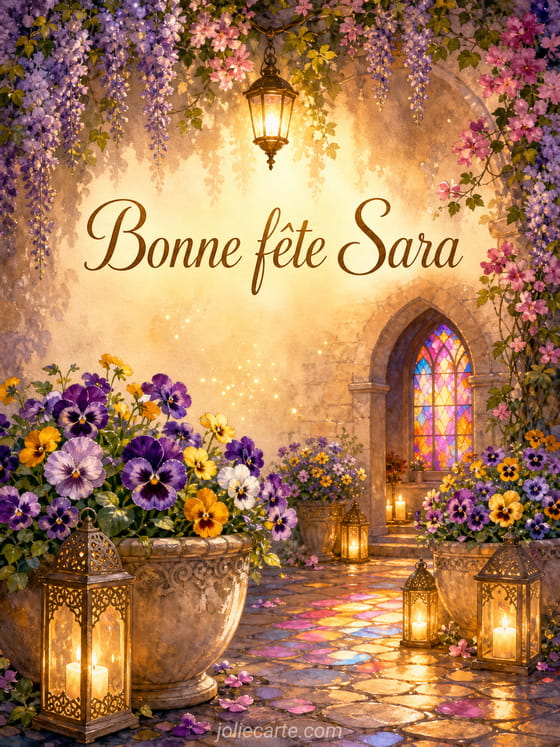Carte bonne fête Sara
