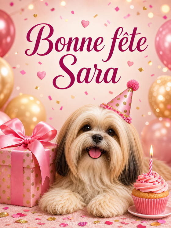 Carte bonne fête Sara