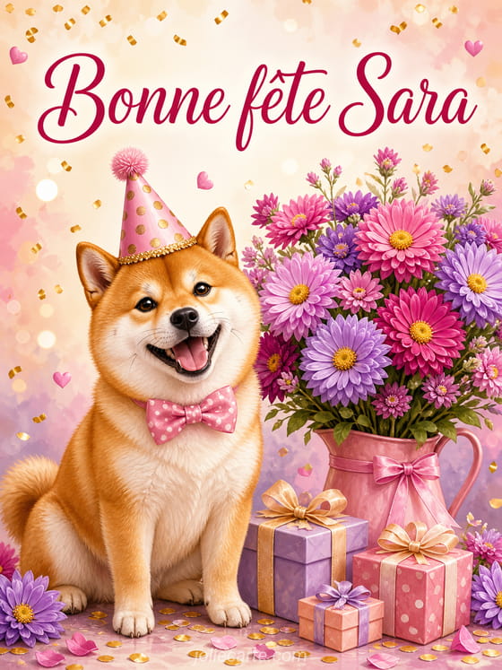 Carte bonne fête Sara