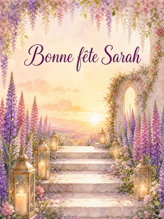 Carte bonne fĂȘte Sarah