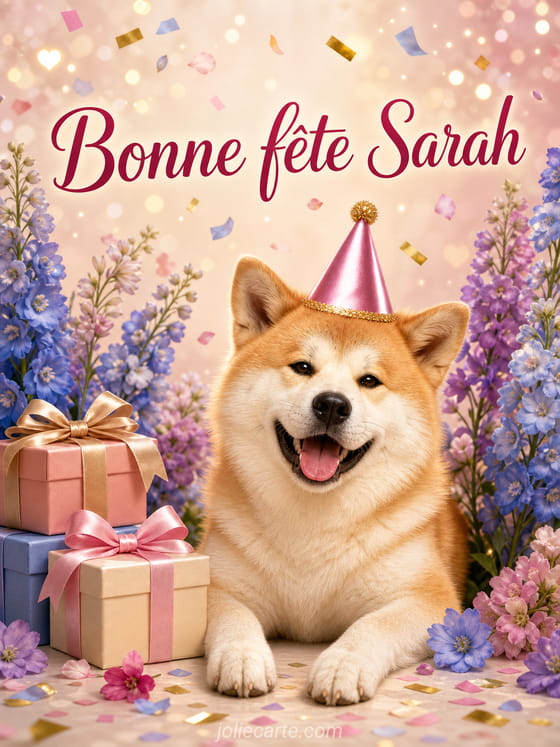 Carte bonne fĂȘte Sarah