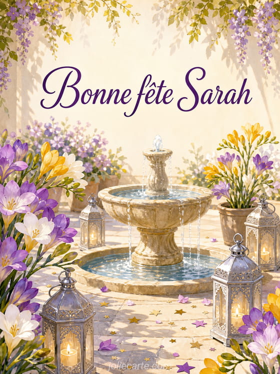 Carte bonne fĂȘte Sarah