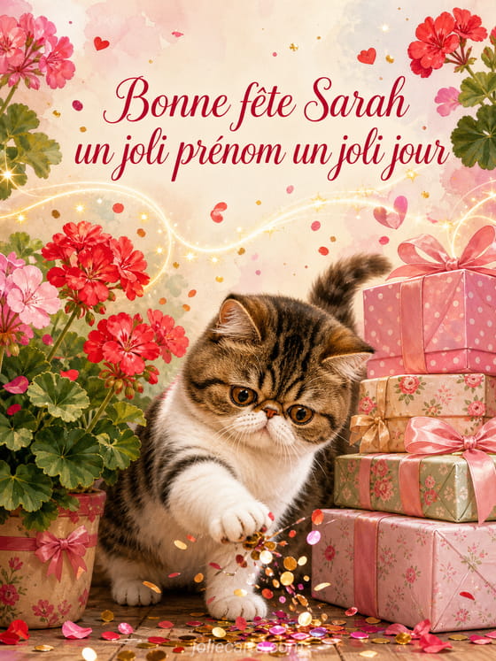 Carte bonne fĂȘte Sarah