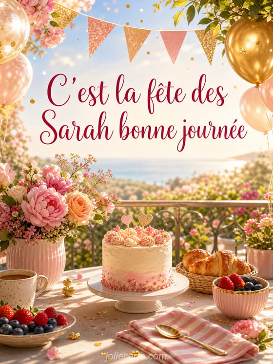 Carte bonne fĂȘte Sarah